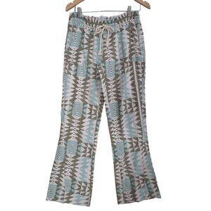 Roxy Oceanside Beach Pants Womens S Linen Blend Drawstring Waist Pockets Pull On